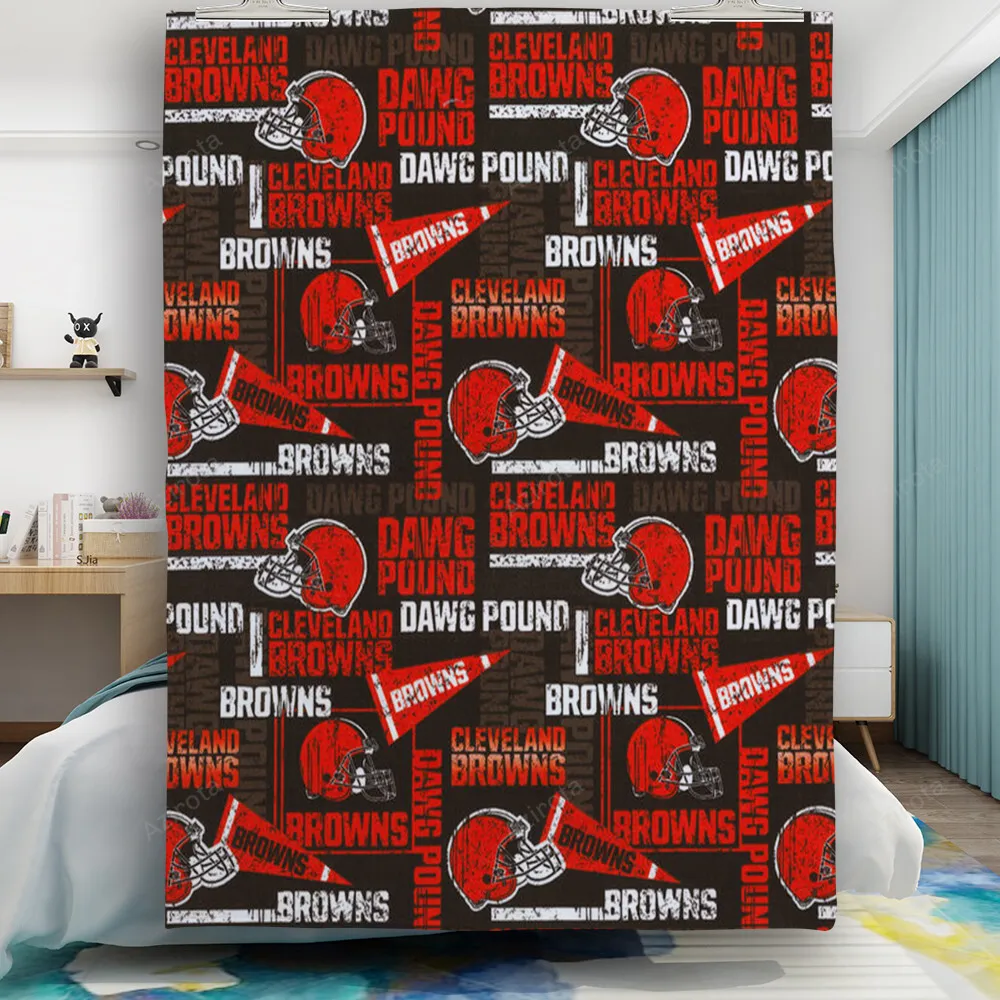Cleveland Browns Logo v1 Gift For Fan 3D Full Printing Quilt