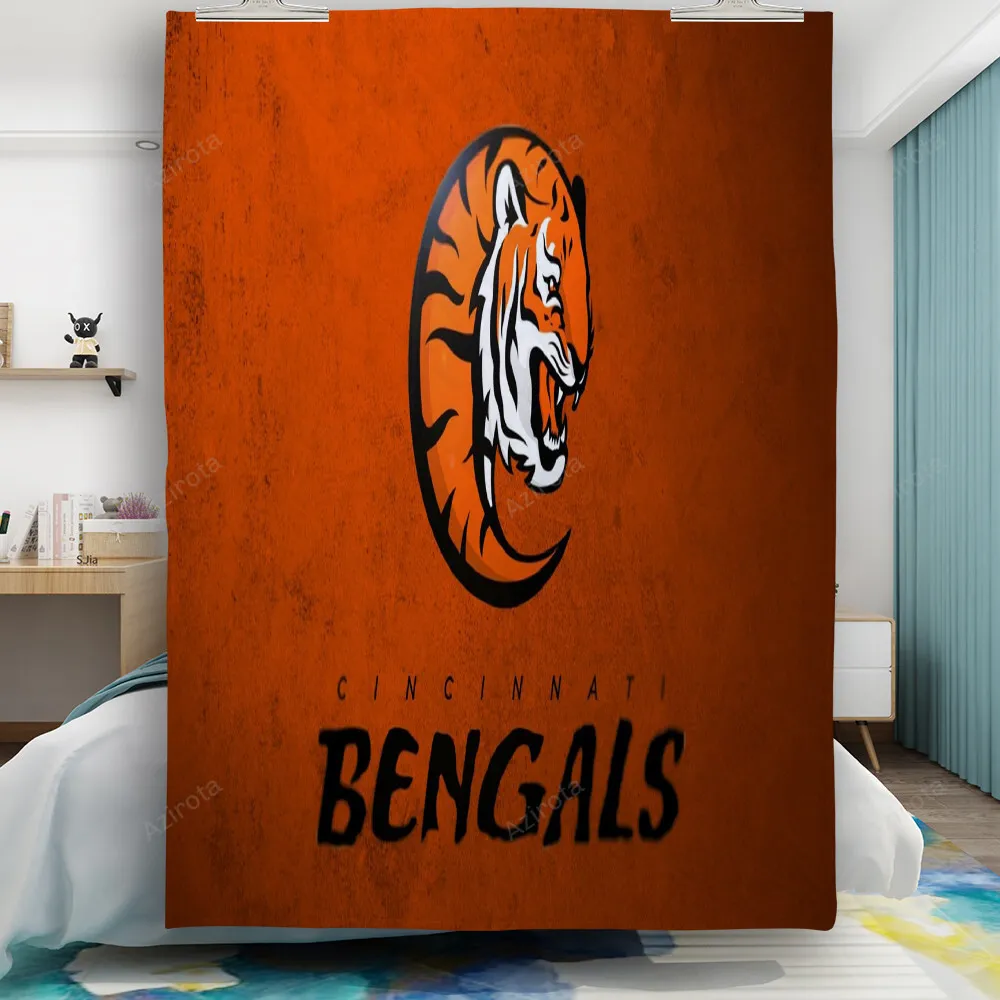 Cincinnati Bengals Emblem v4 Gift For Fan 3D Full Printing Quilt