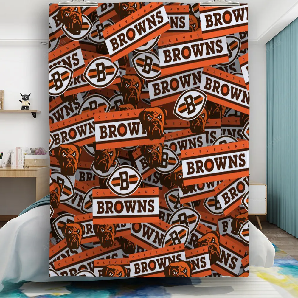 Cleveland Browns Logo v2 Gift For Fan 3D Full Printing Quilt