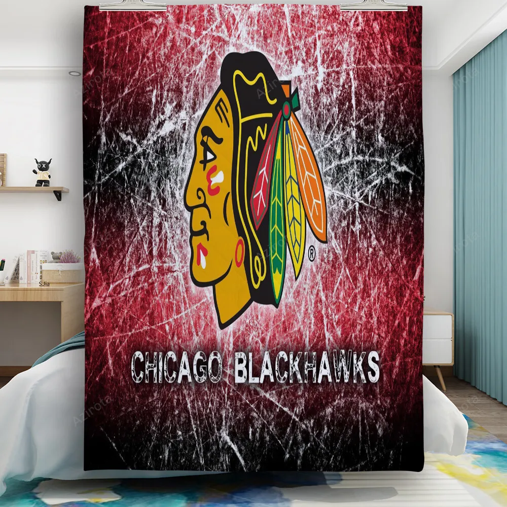 Chicago Blackhawks Emblem Texture5 Gift For Fan 3D Full Printing Quilt
