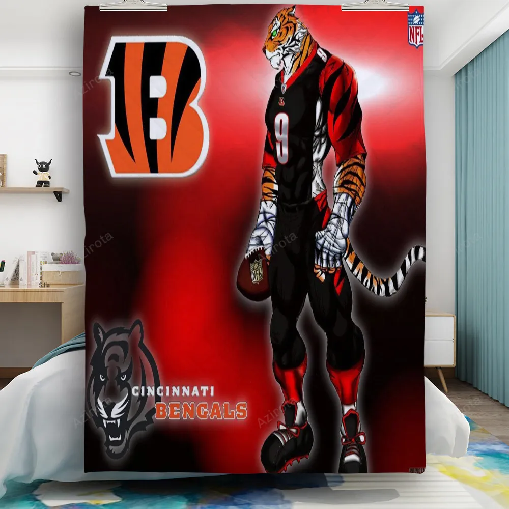 Cincinnati Bengals Emblem Tiger Gift For Fan 3D Full Printing Quilt