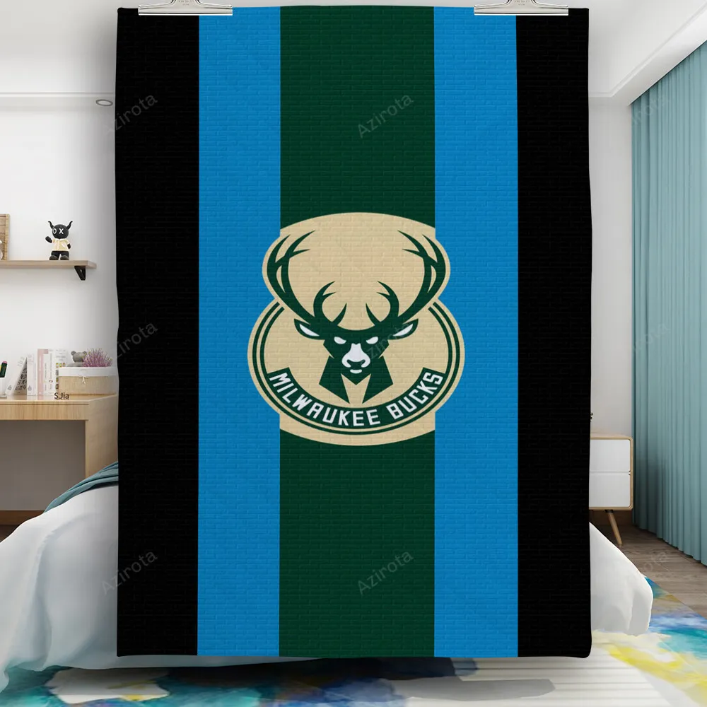 Milwaukee Bucks Emblem v39 Gift For Fan 3D Full Printing Quilt
