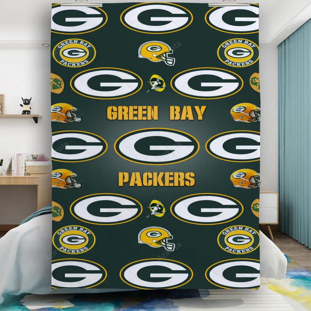 Green Bay Packers Emblem Seamless v2 Gift For Fan 3D Full Printing Quilt