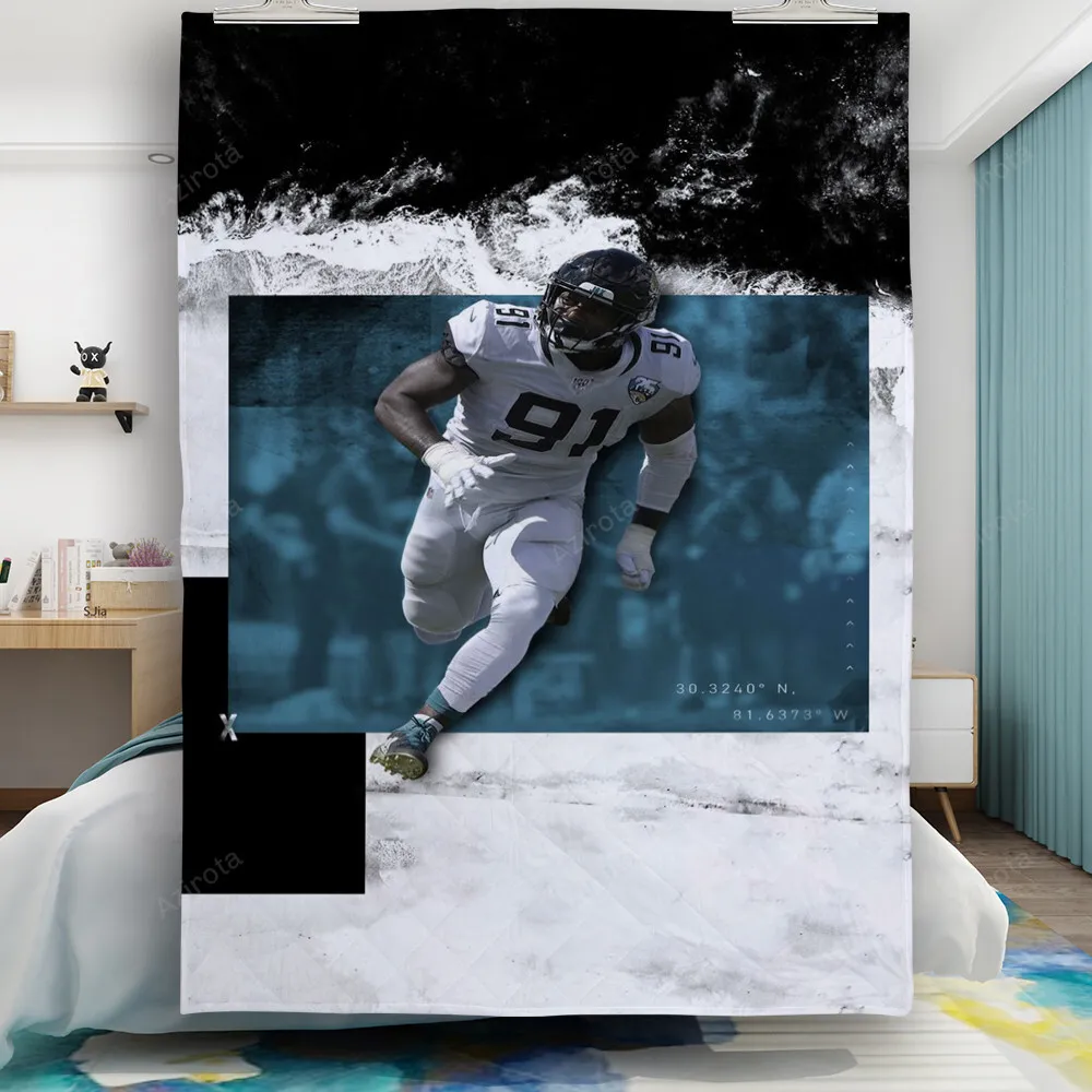 Jacksonville Jaguars Player no91 Gift For Fan 3D Full Printing Quilt