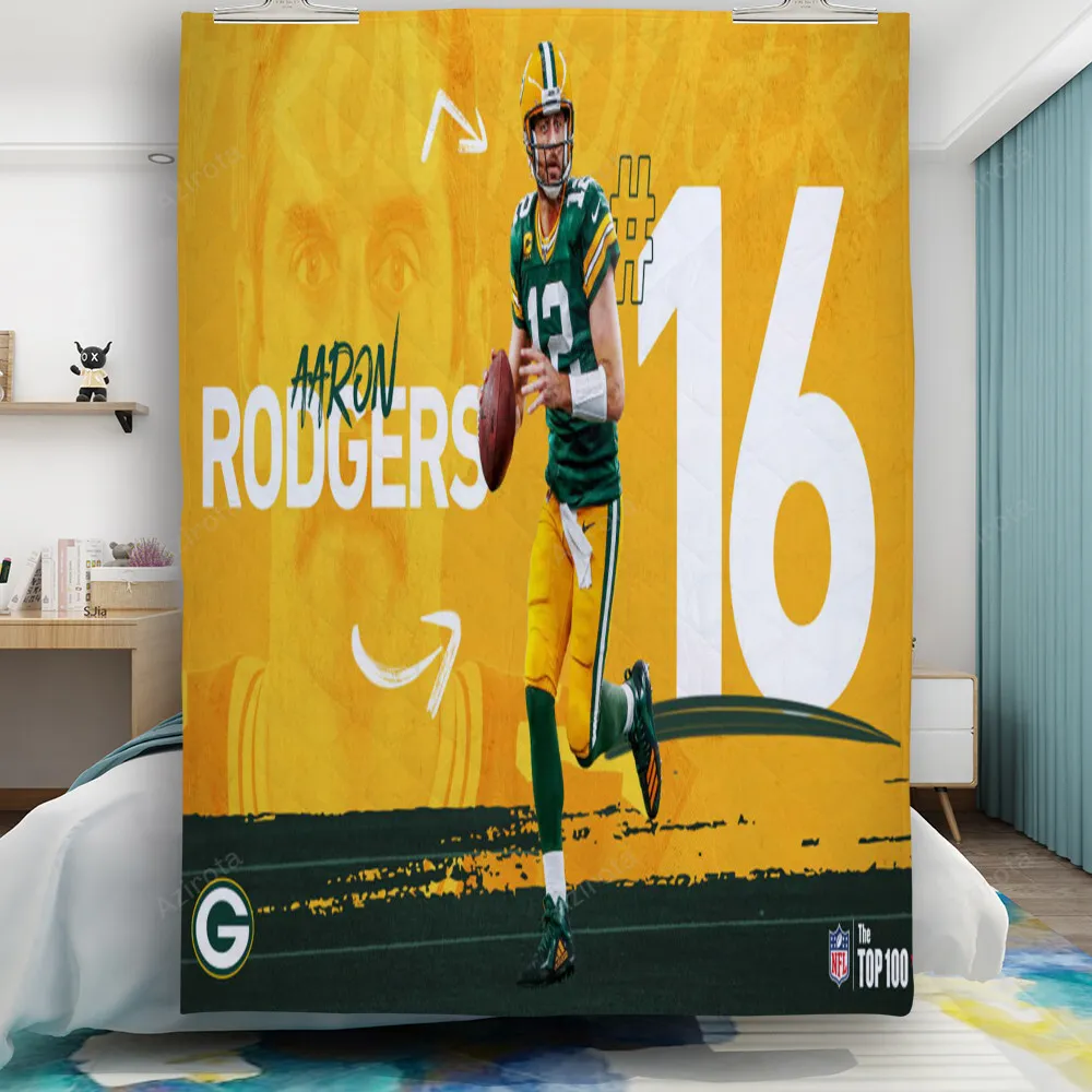 Green Bay Packers Aaron Jones no12 v2 Gift For Fan 3D Full Printing Quilt
