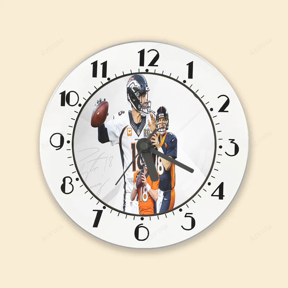 Denver Broncos 18 Peyton Manning v50 Alarm Clock