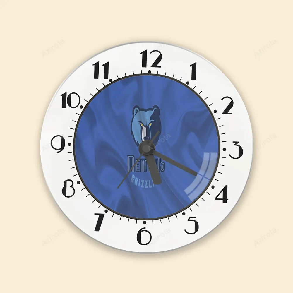 Memphis Grizzlies Emblem Texture Silk v2 Alarm Clock