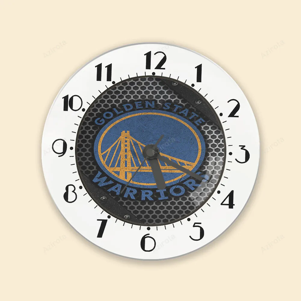 Golden State Warriors Texture Metal Pattern Alarm Clock