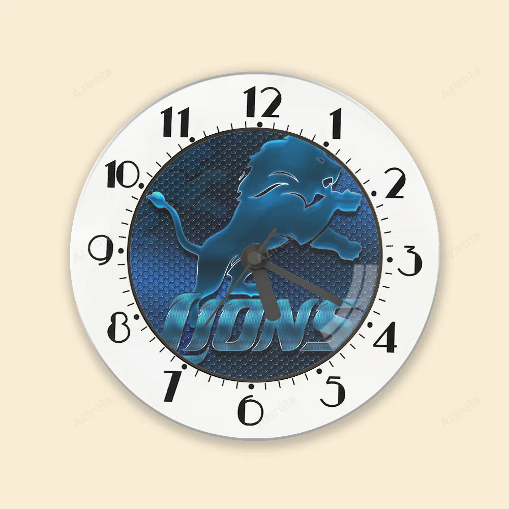 Detroit Lions Emblem Metal Alarm Clock
