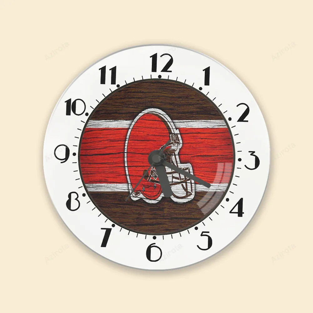 Cleveland Browns Logo Wooden Alarm Clock