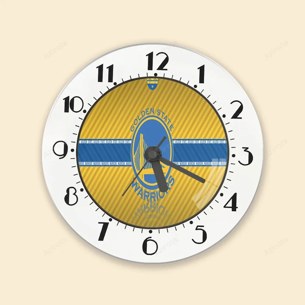 Golden State Warriors Emblem Texture Stripe Alarm Clock