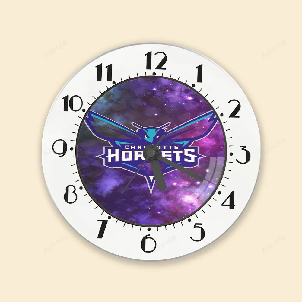 Charlotte Hornets Purple Galaxy Alarm Clock