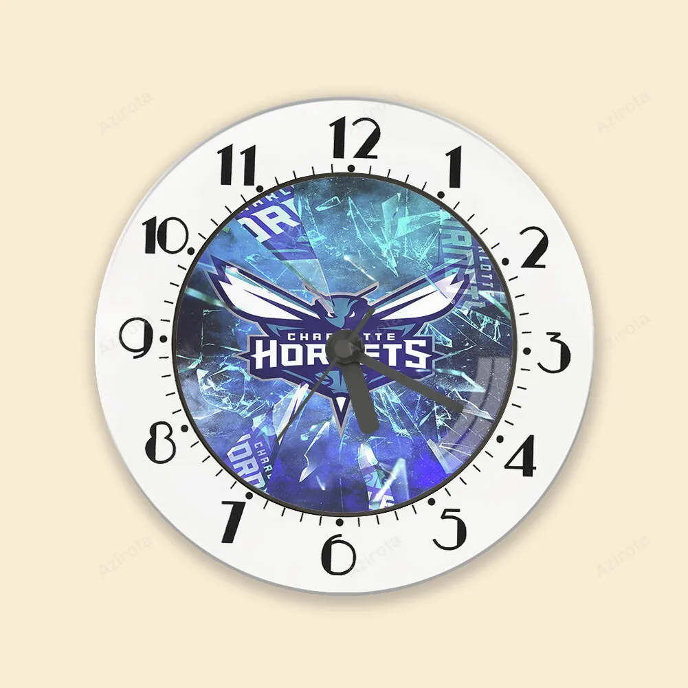 Charlotte Hornets Crack Glass Alarm Clock