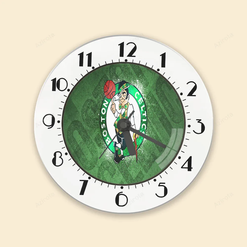 Boston Celtics Text Green Alarm Clock