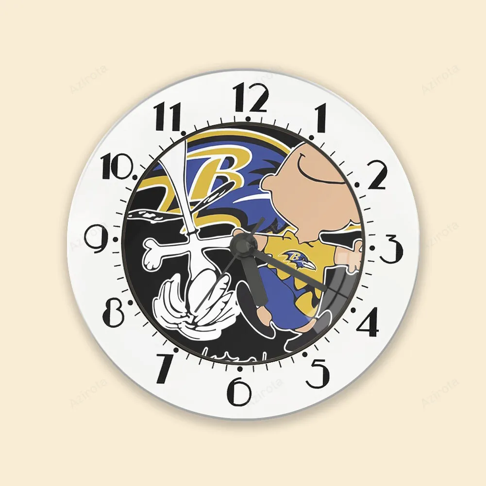 Baltimore Ravens Snoopy And Charlie Brown v2 Alarm Clock