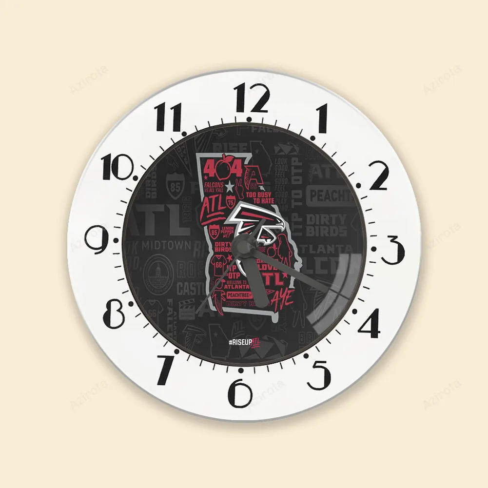 Atlanta Falcons Icon Logo Quote Alarm Clock