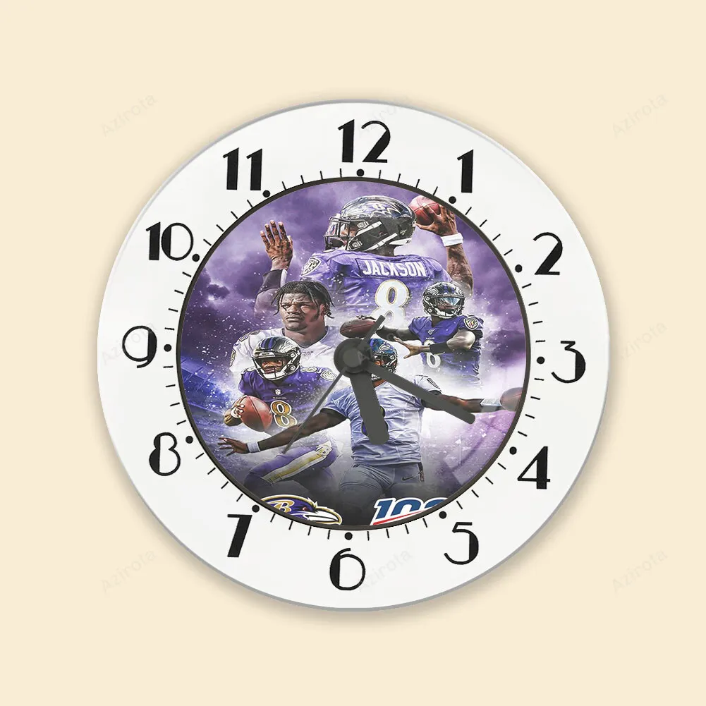 Baltimore Ravens Lamar Jackson 8 v6 Painting Alarm Clock