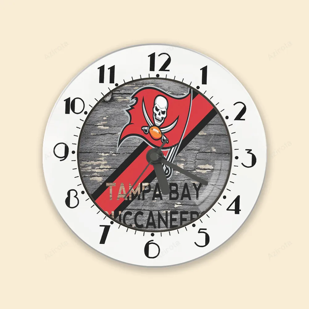 Tampa Bay Buccaneers Emblem Wooden v15 Alarm Clock