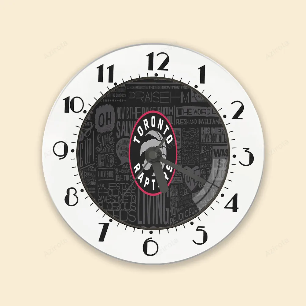 Toronto Raptors Text Black Alarm Clock
