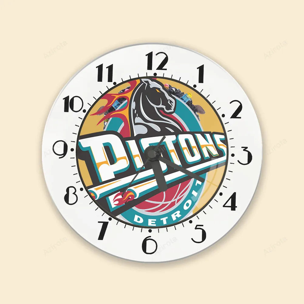 Detroit Pistons Horse White Alarm Clock