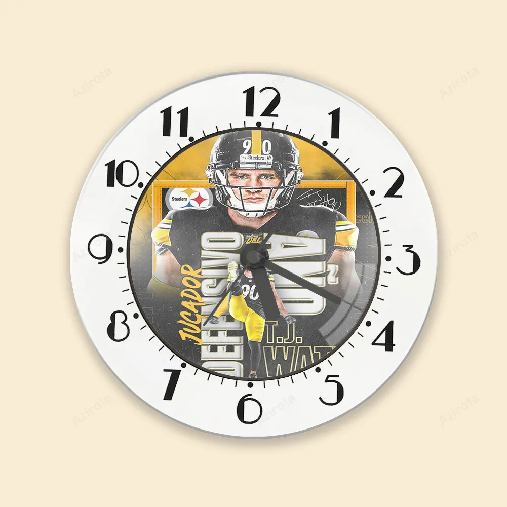 Pittsburgh Steelers T J Watt no90 m5 Alarm Clock