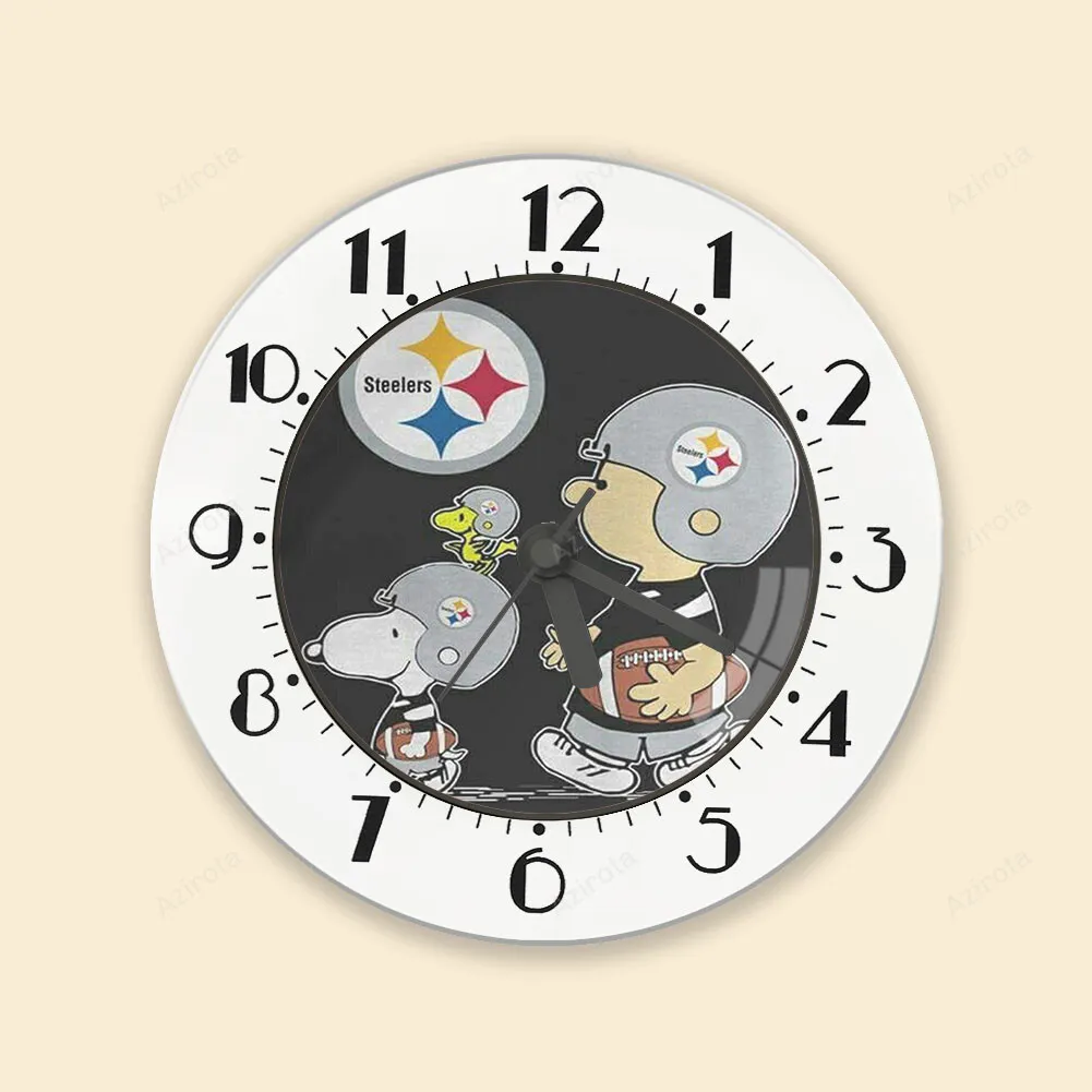 Pittsburgh Steelers Snoopy and Charlie Brown Woodstock Walking Alarm Clock