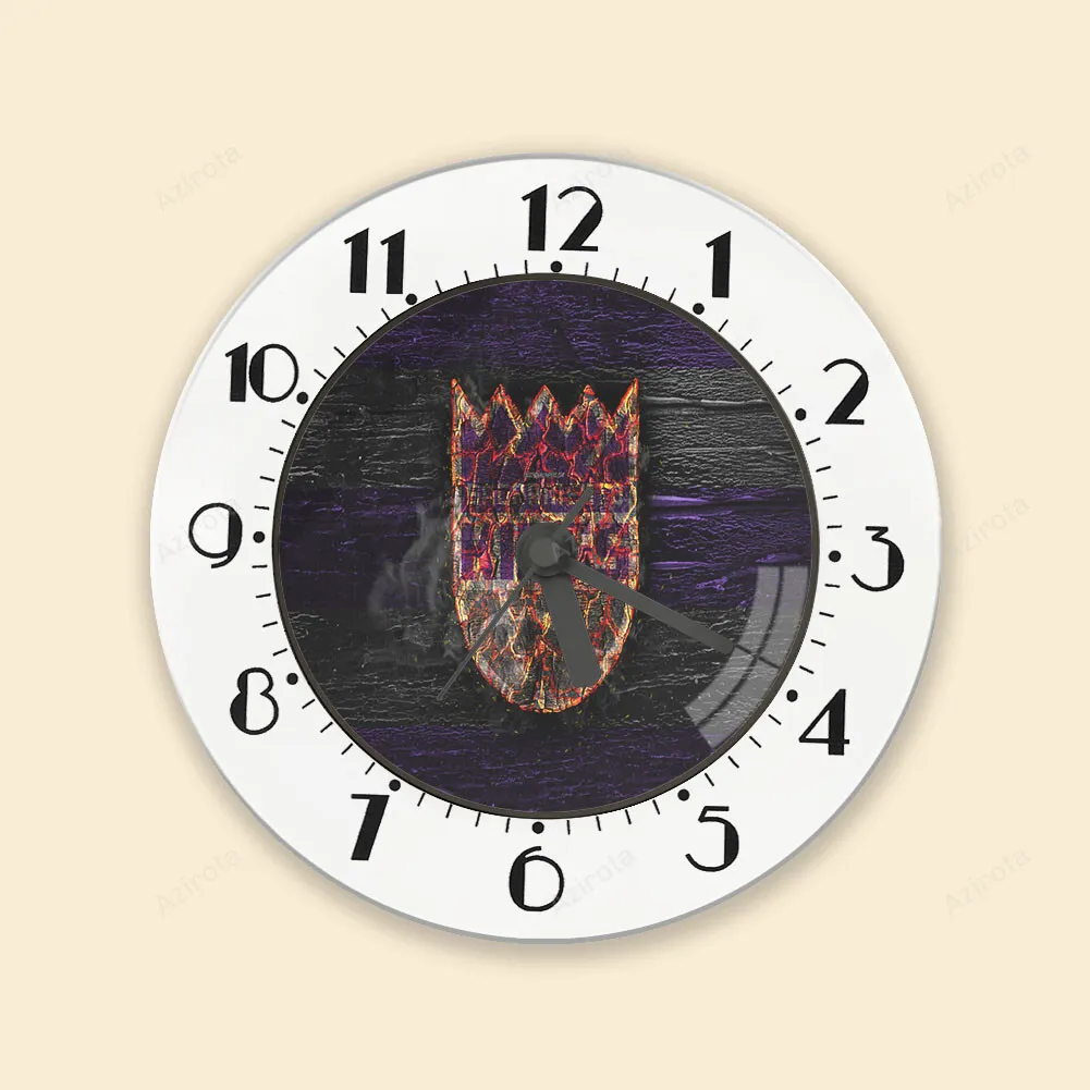 Sacramento Kings Emblem Burn Wood Alarm Clock