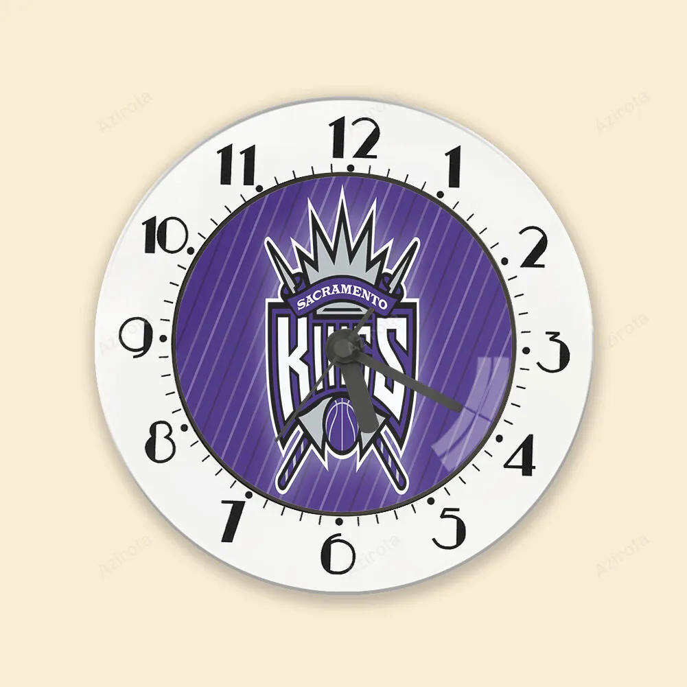 Sacramento Kings Emblem Texture Stripe Alarm Clock