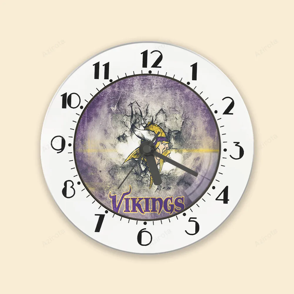 Minnesota Vikings Emblem Vintage Wall Alarm Clock