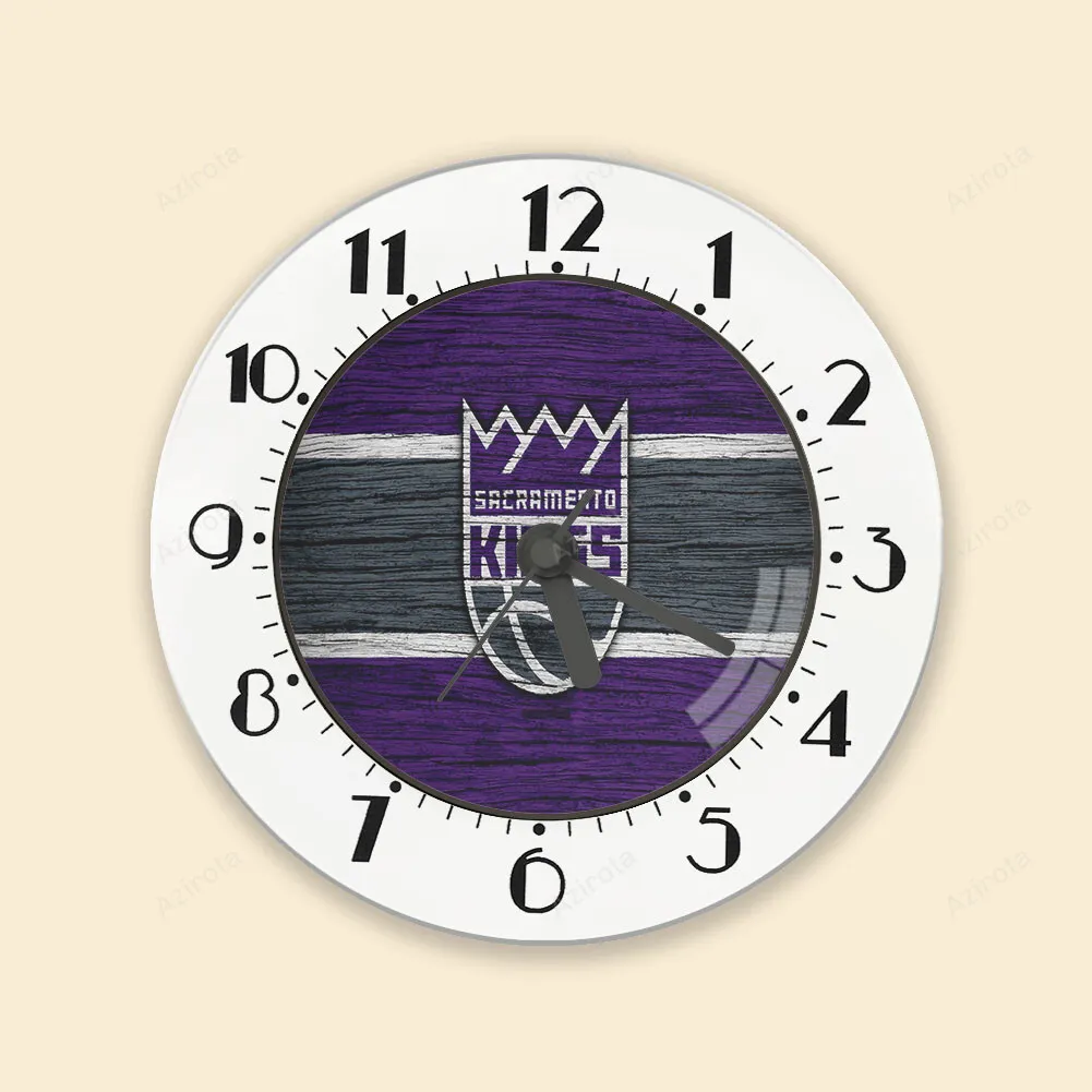 Sacramento Kings Emblem Wood Alarm Clock