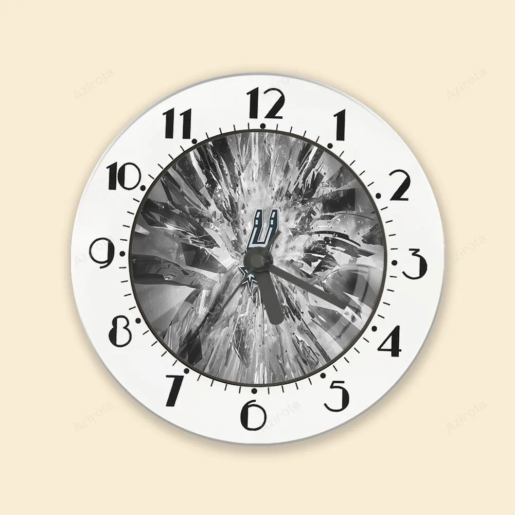 San Antonio Spurs Crack Glass Black Alarm Clock
