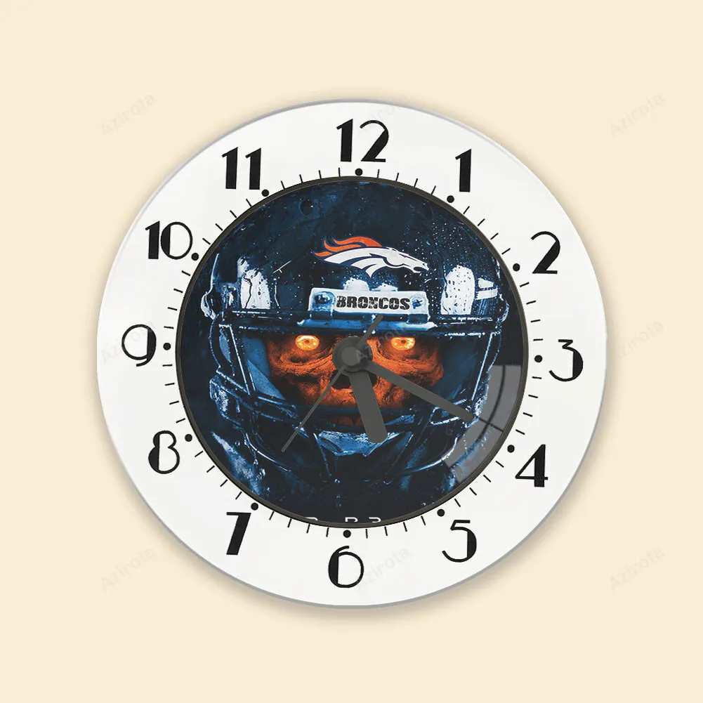 Denver Broncos Skull v31 Alarm Clock