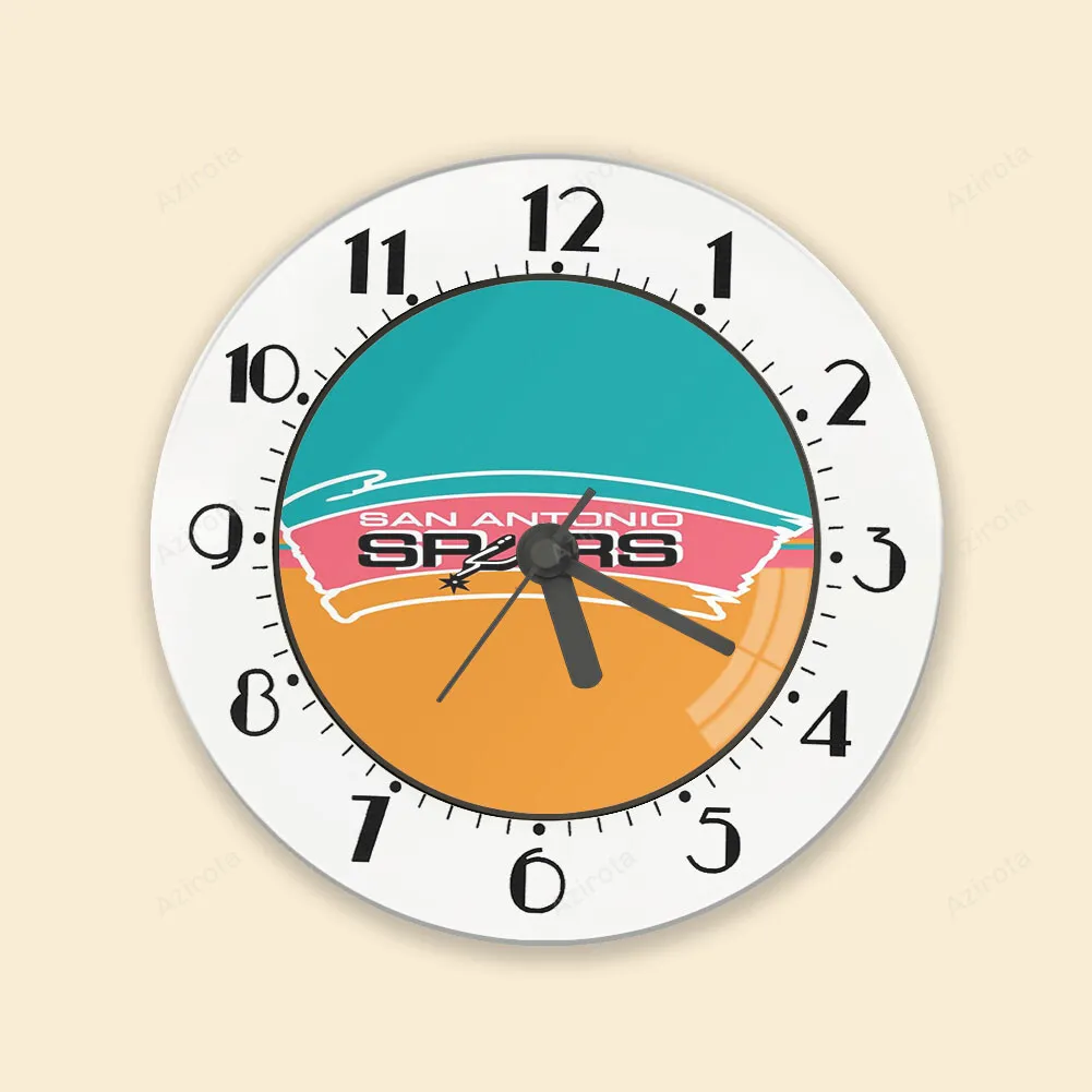 San Antonio Spurs Blue Yellow Pink Alarm Clock
