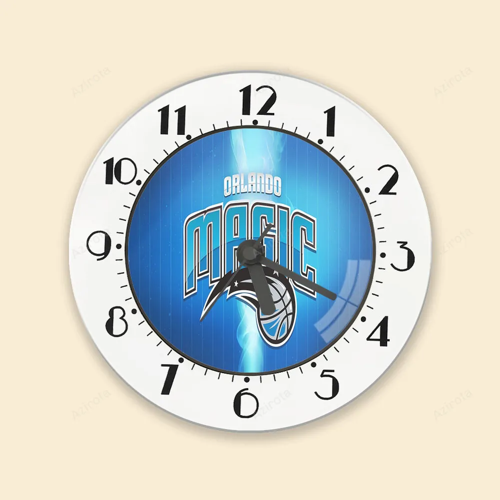 Orlando Magic Light Blue Wood Alarm Clock
