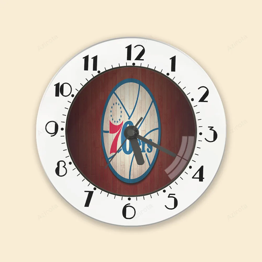 Philadelphia 76ers Red Wood Alarm Clock