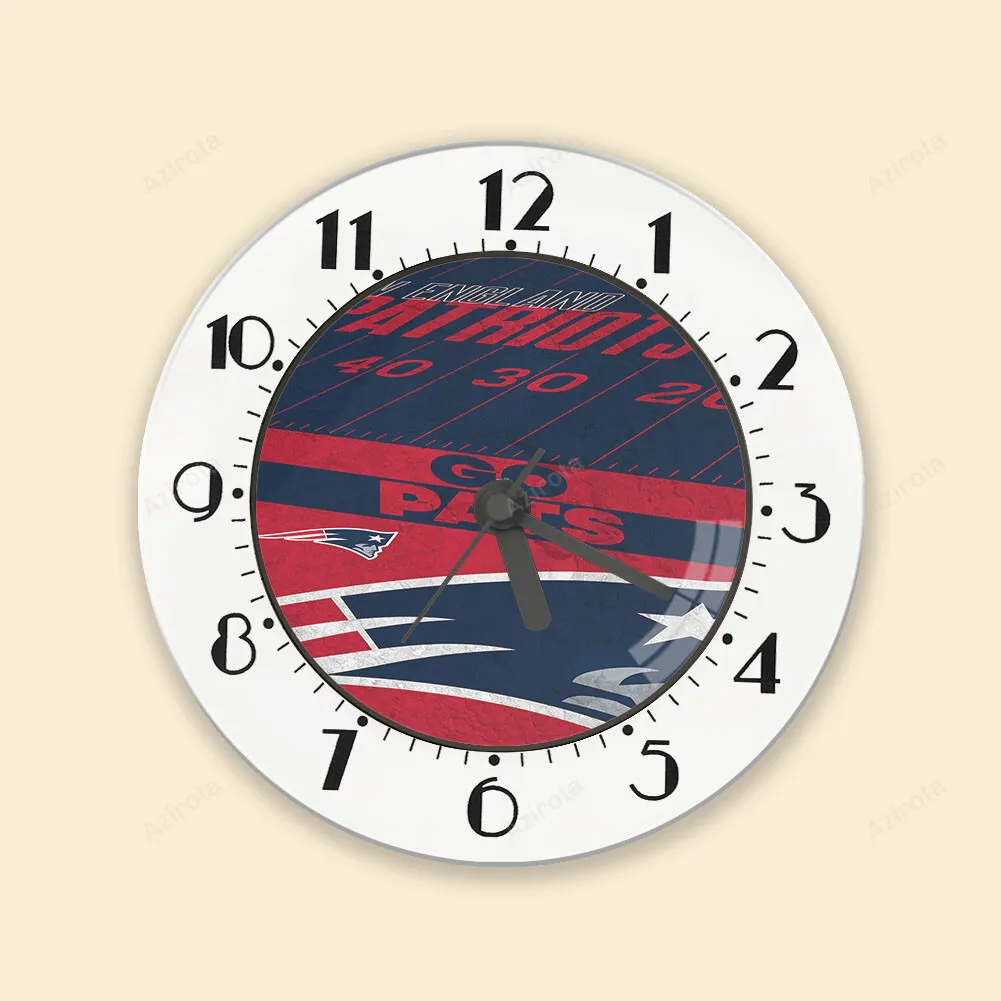 New England Patriots Go Pat Blue Red Alarm Clock