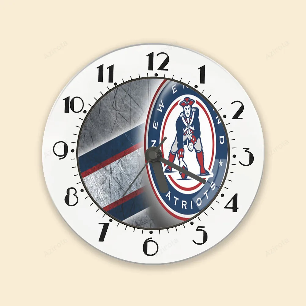 New England Patriots Logo Pat Gray Alarm Clock