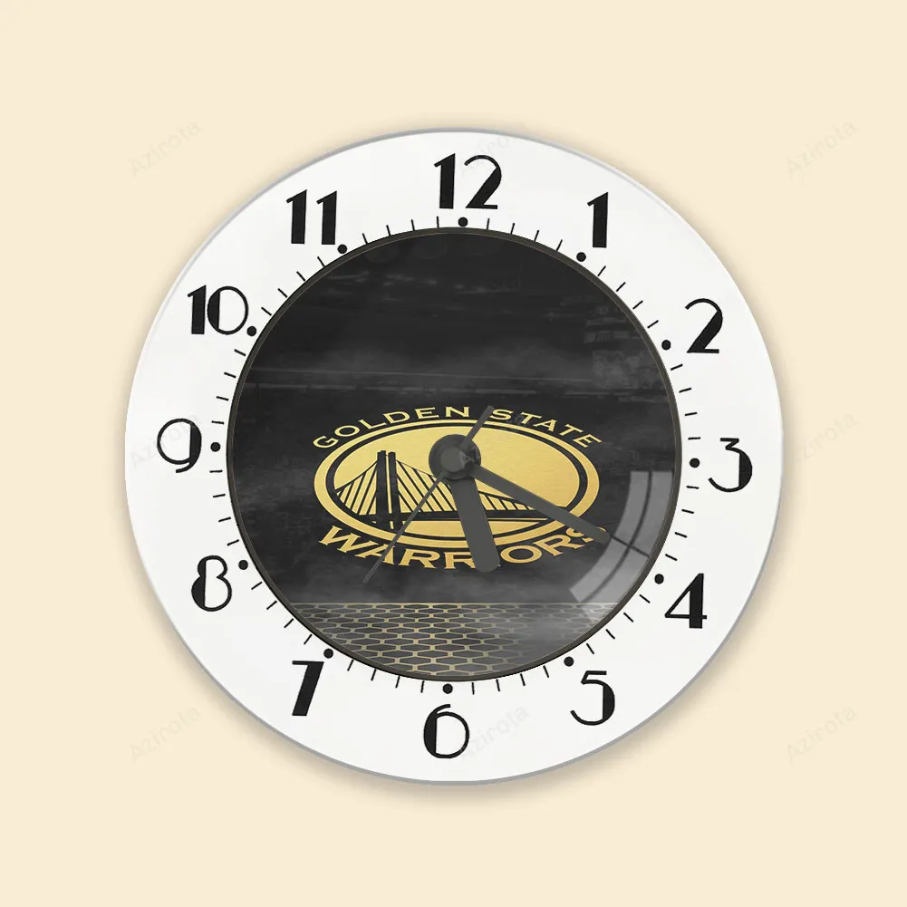 Golden State Warriors Emblem Texture Gold Pattern Alarm Clock