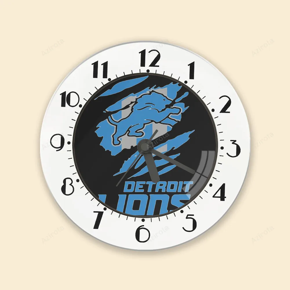 Detroit Lions Emblem Scratch Alarm Clock