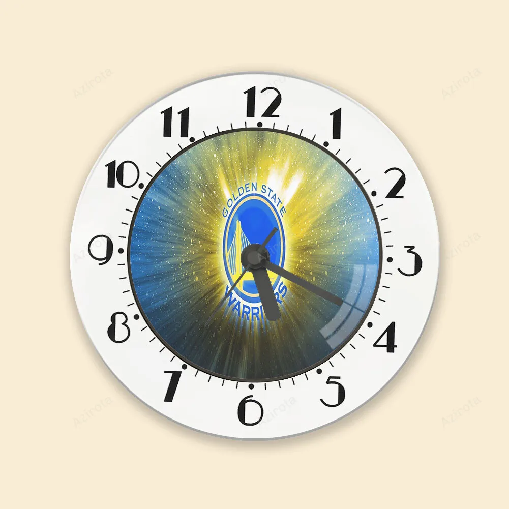 Golden State Warriors Emblem Texture5 Yellow Alarm Clock