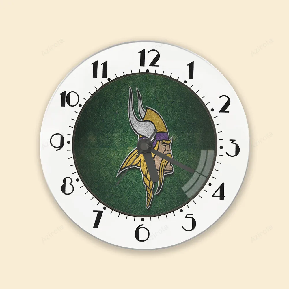 Minnesota Vikings Emblem Grass Alarm Clock