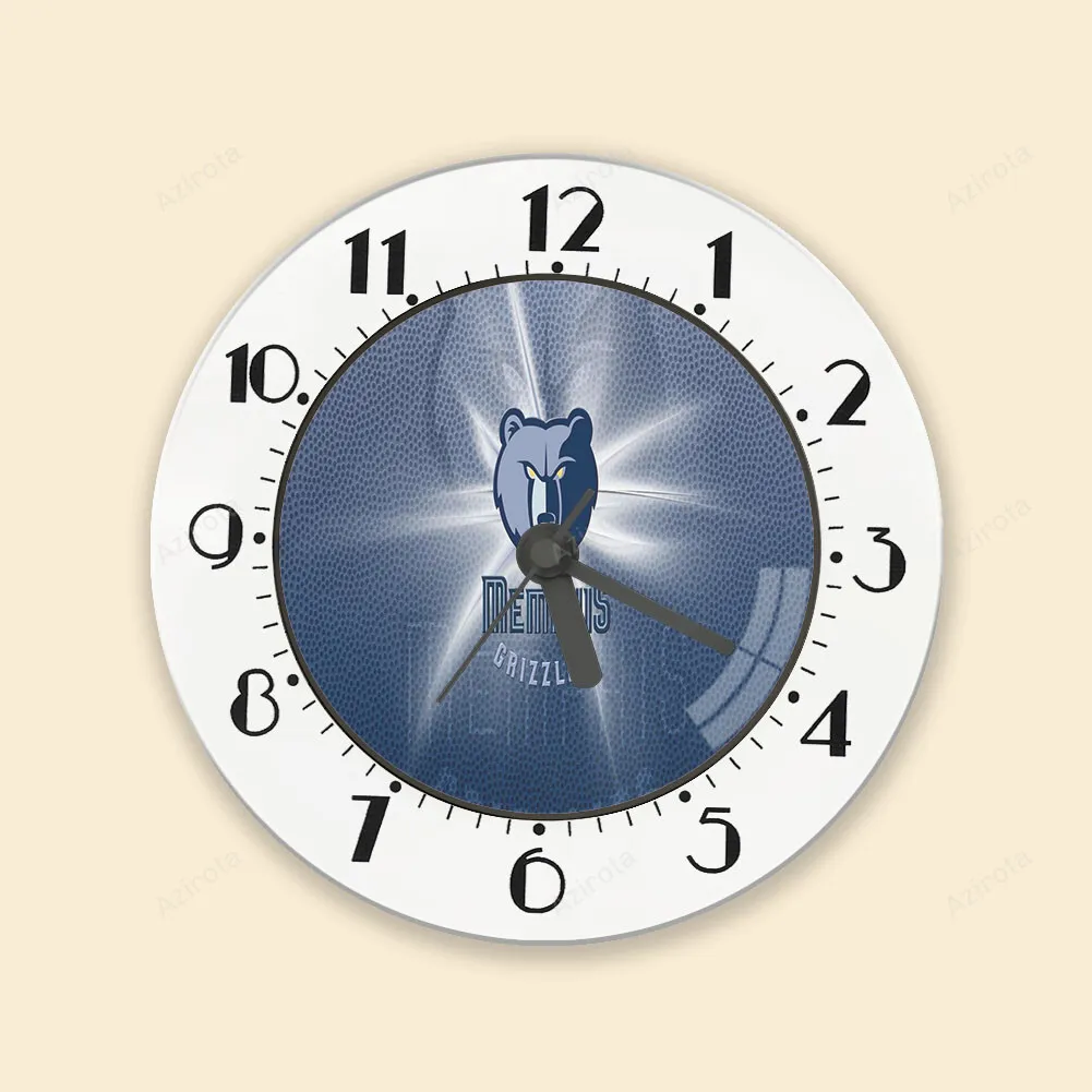 Memphis Grizzlies Emblem Texture v3 Alarm Clock
