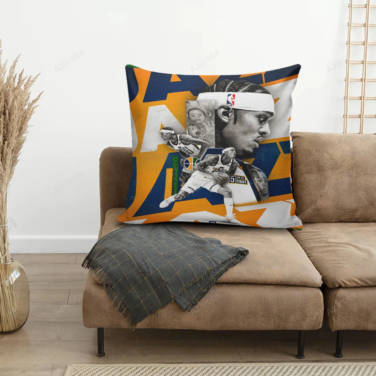 Utah Jazz 00 Jordan Clarkson v35 3D Printing Pillowcase