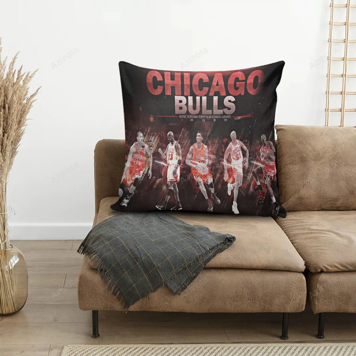 Chicago Bulls Emblem v39 3D Printing Pillowcase