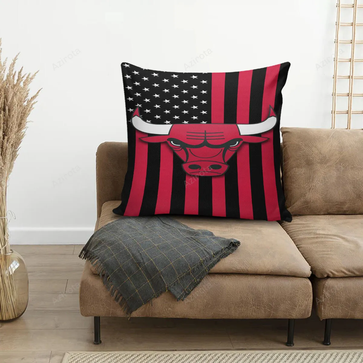 Chicago Bulls American Flag v17 3D Printing Pillowcase