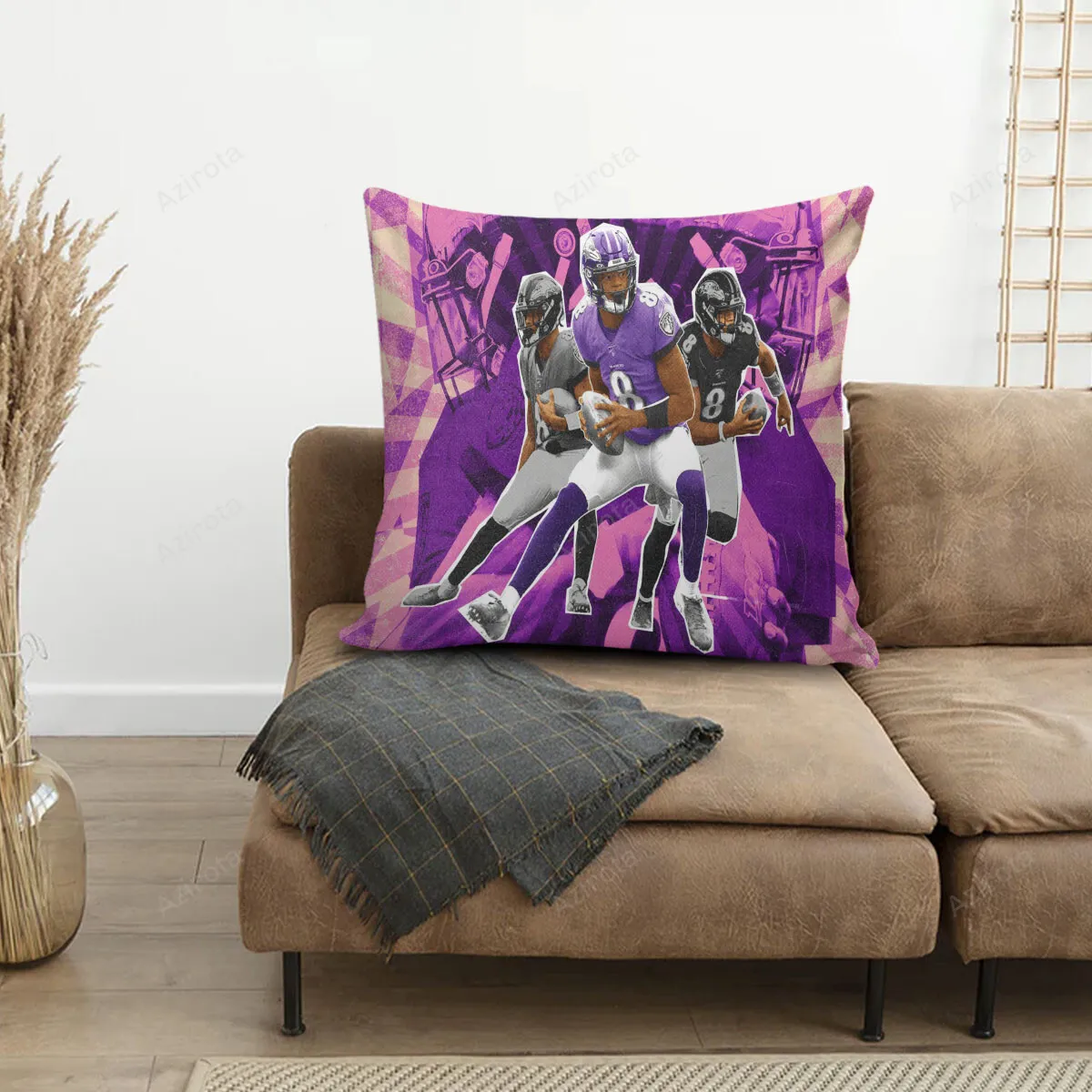 Baltimore Ravens Lamar Jackson 8 v7 3D Printing Pillowcase