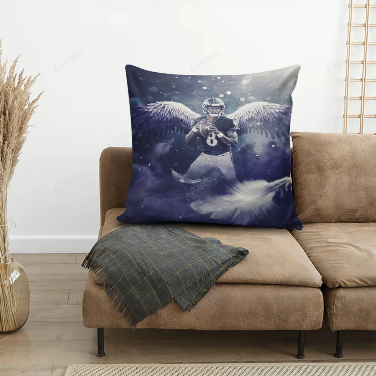 Baltimore Ravens Lamar Jackson 8 v20 3D Printing Pillowcase