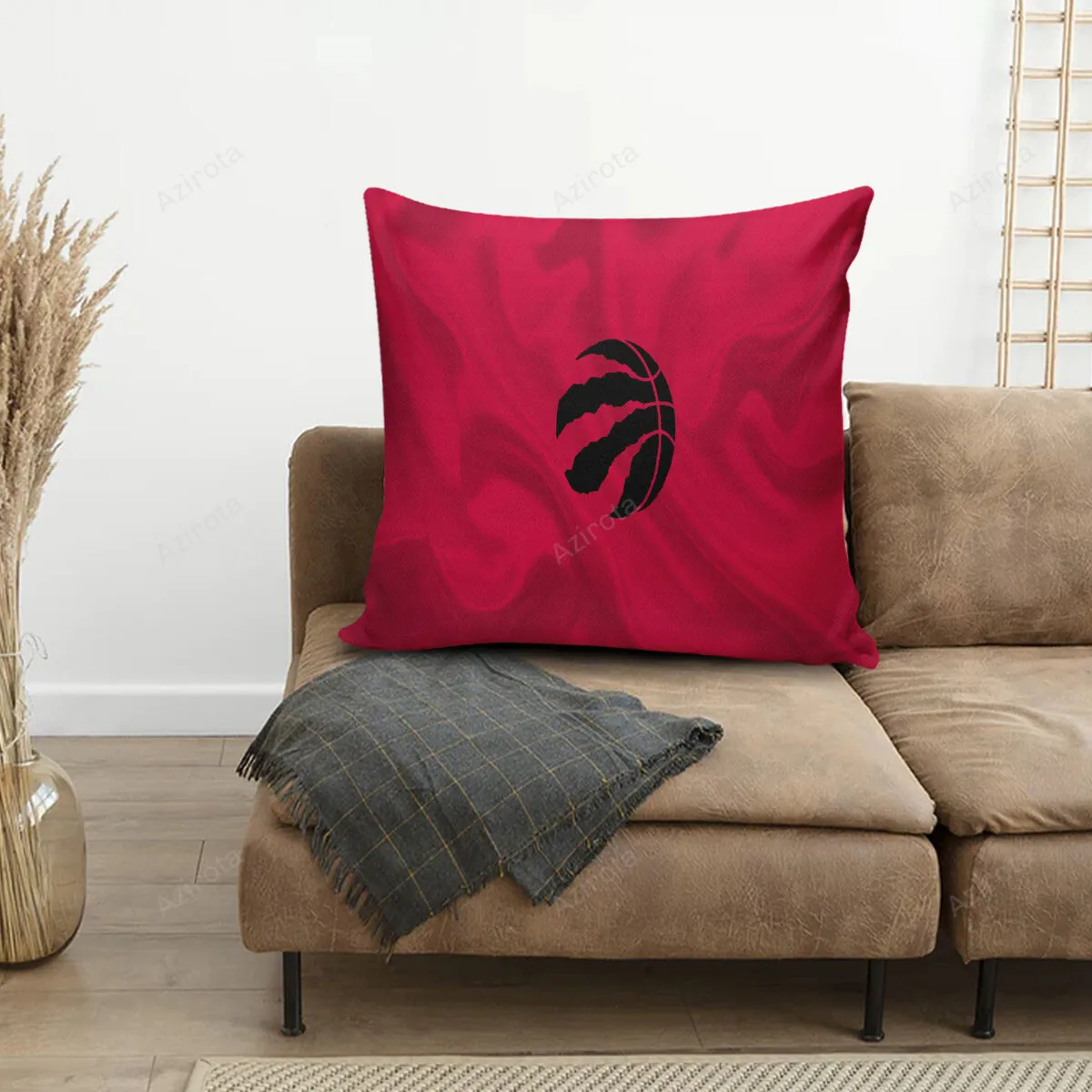 Toronto Raptors Ball Red Silk 3D Printing Pillowcase