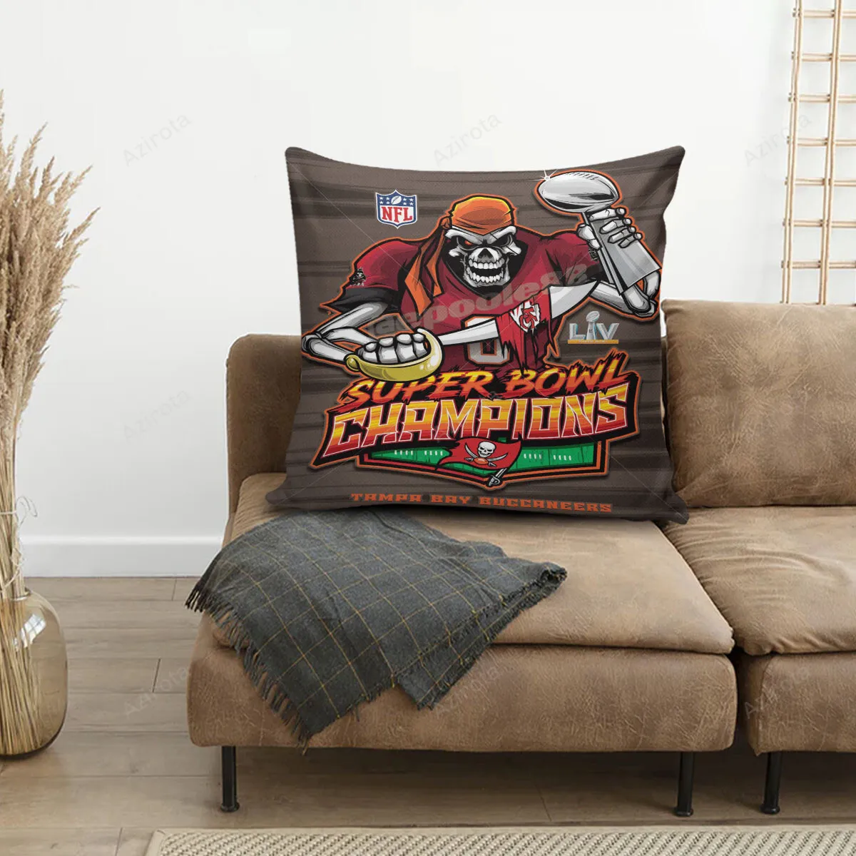 Tampa Bay Buccaneers Skull v50 3D Printing Pillowcase