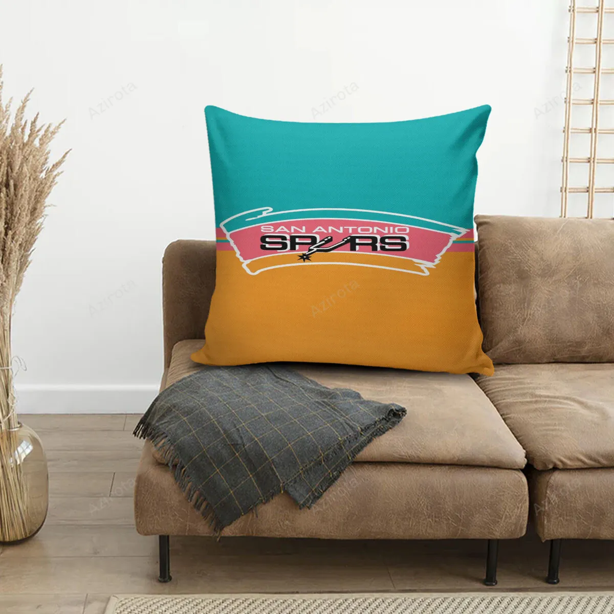 San Antonio Spurs Blue Yellow Pink 3D Printing Pillowcase
